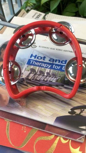 lemonlala Plastic Musical Percussion Tambourines, Dual Alloy Recording Combo Tambourine, Cutaway Half Blossom with 4 Bells photo review