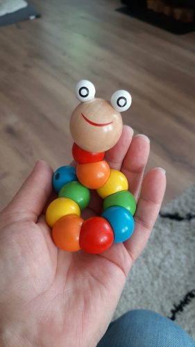 nicebands Toy Caterpillar, Simulation Caterpillar Wooden Twisted Worms Children Early Educational Toys for 1 2 3 Children & Kids Boys and Girls photo review
