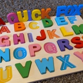 lemonlala Wooden Puzzles for Toddlers,Wooden Alphabet Number Puzzles Toddler Learning Puzzle Toys for Kids Ages 2 3 4 photo review