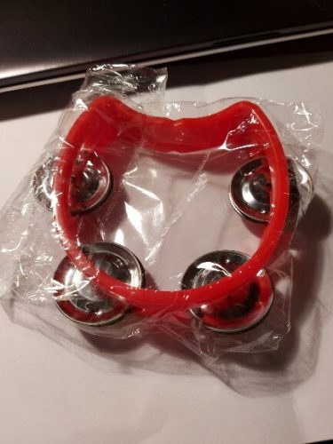 lemonlala Plastic Musical Percussion Tambourines, Dual Alloy Recording Combo Tambourine, Cutaway Half Blossom with 4 Bells photo review
